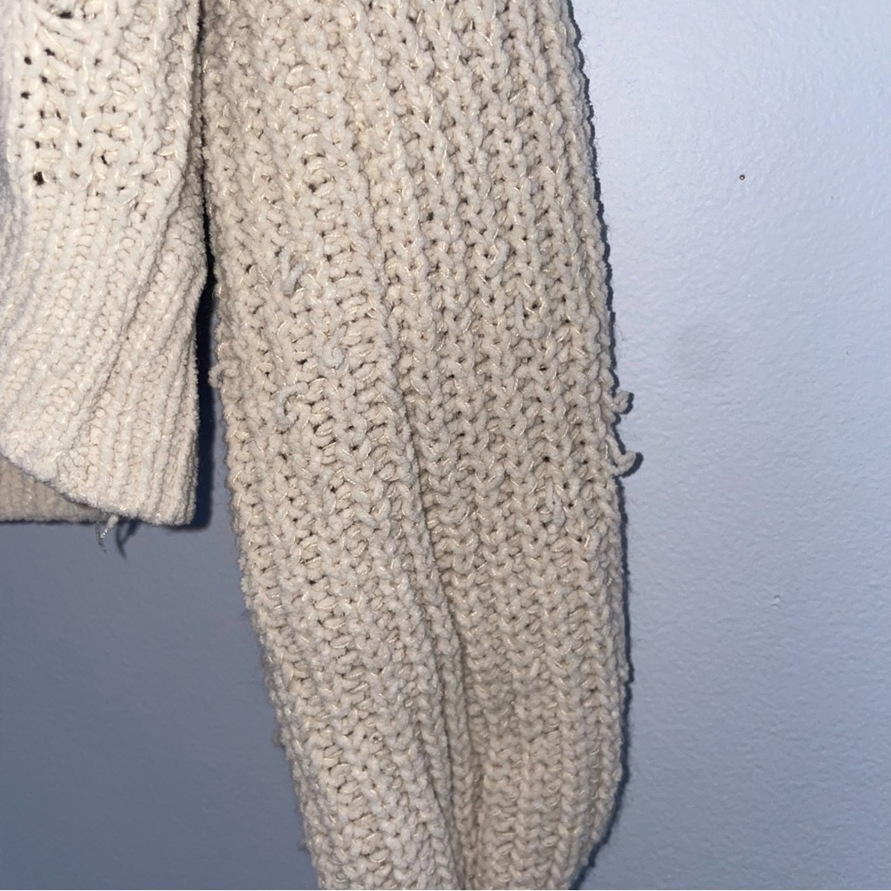 Cream Knit Button Up Sweater - Picture 6 of 8
